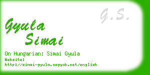 gyula simai business card